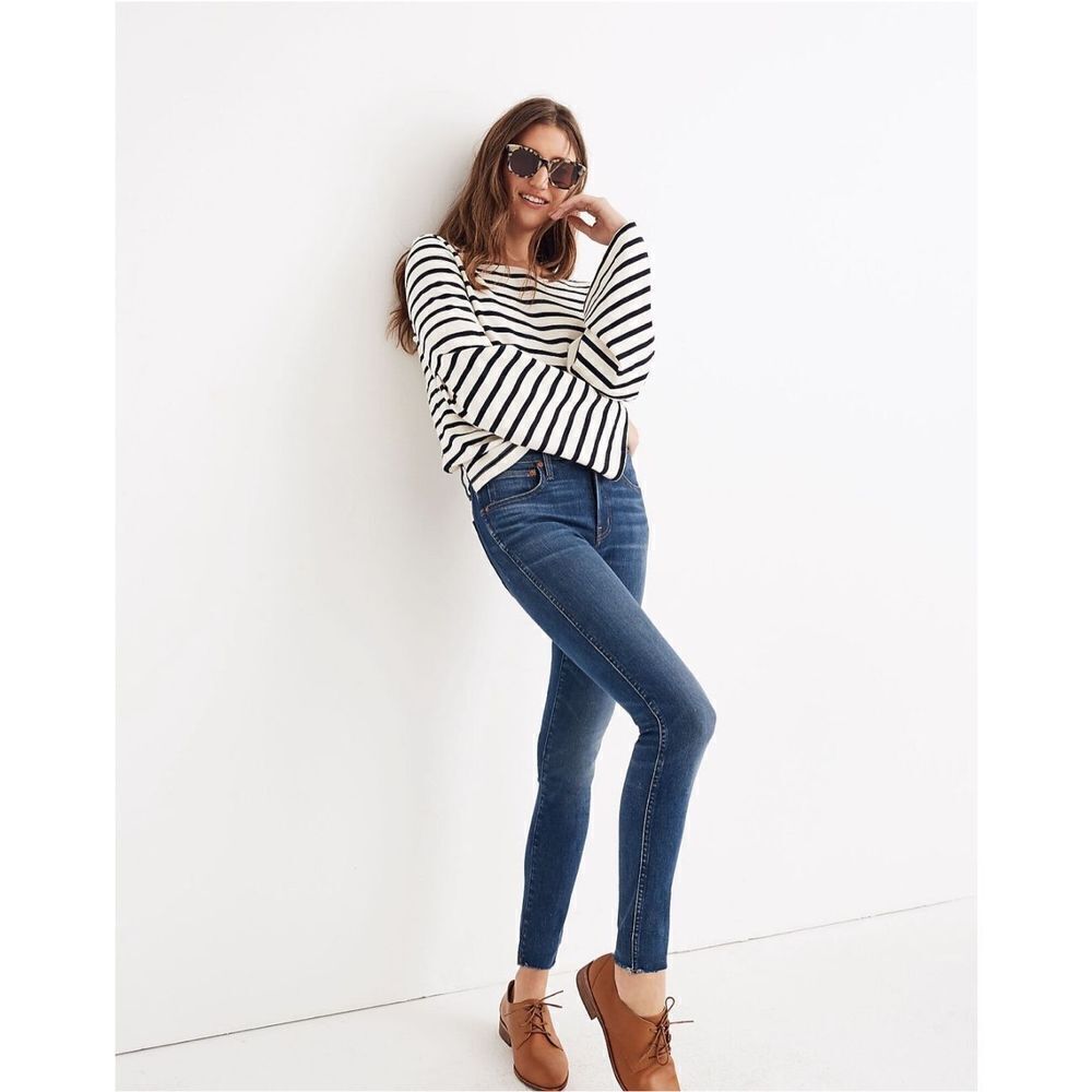 Madewell 9" Mid-Rise Skinny Jeans in Paloma Wash: Raw-Hem Edition 28